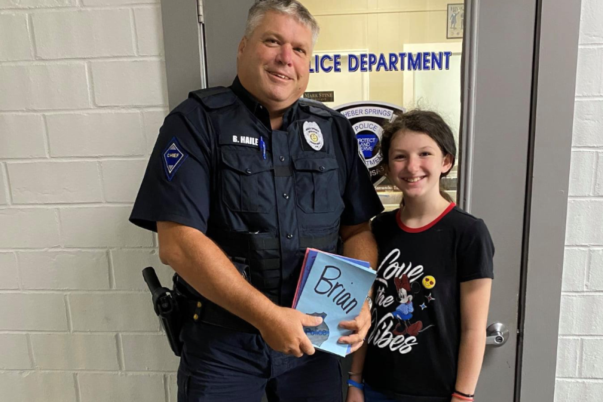 Local youth showing her support for local law enforcement.